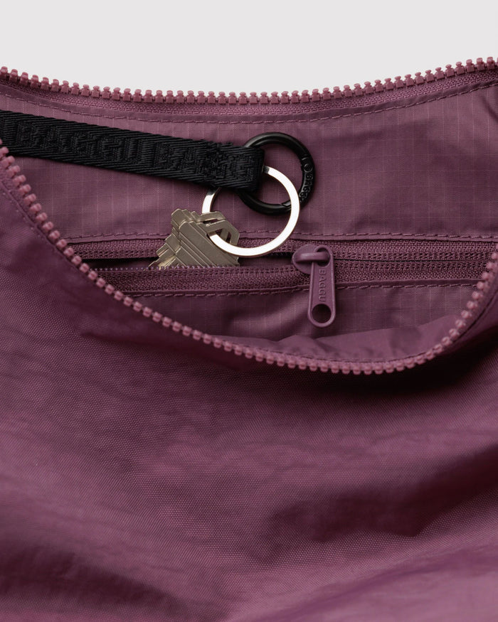 Medium Nylon Crescent Bag (Wild Plum)
