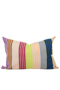 Colorful striped pillow on a white background
