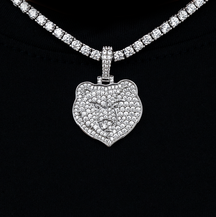 Memphis Grizzlies Official NBA Micro Logo Pendant in White Gold