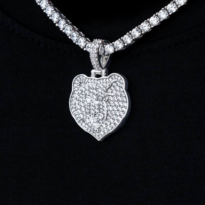Memphis Grizzlies Official NBA Micro Logo Pendant in White Gold