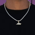 Micro New York Jets Official NFL Logo Pendant in Yellow Gold