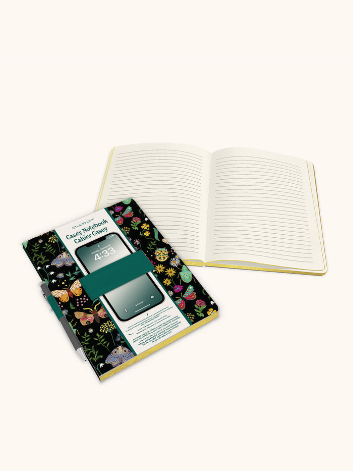Midnight Garden Casey Notebook with Phone Loop