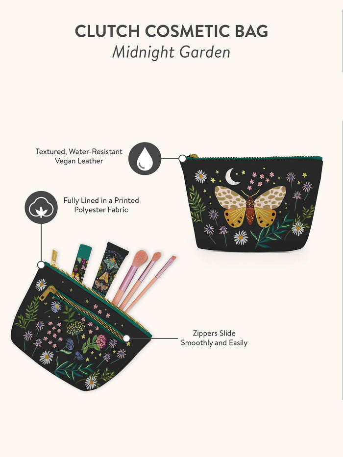 Midnight Garden Clutch Cosmetic Bag