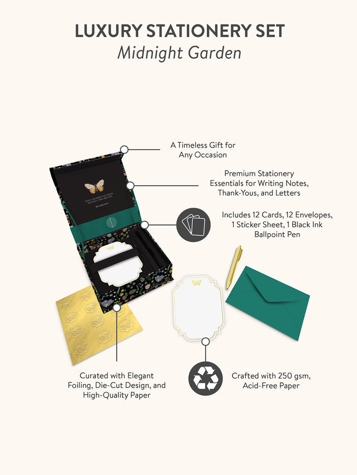 Midnight Garden Luxury Stationery Set