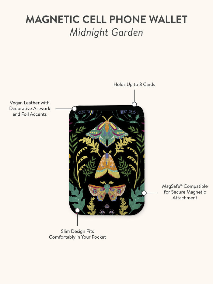 Midnight Garden Magnetic Cell Phone Wallet