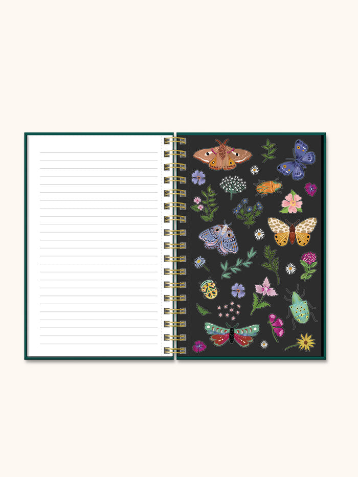 Midnight Garden Medium Spiral Notebook with Enamel Charm
