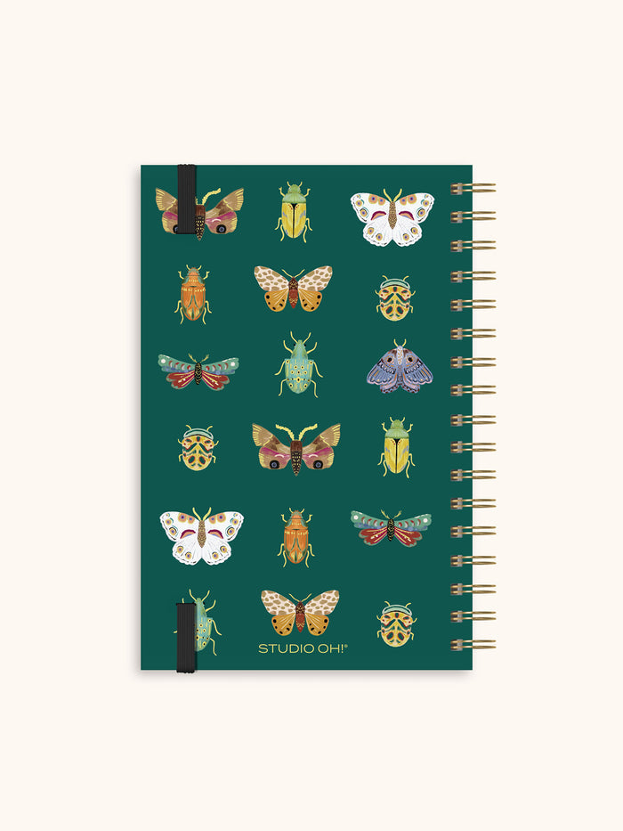 Midnight Garden Medium Spiral Notebook with Enamel Charm