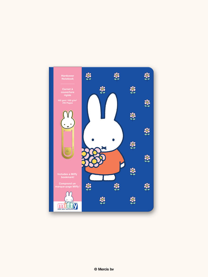Miffy Dreamy Petals Hardcover Notebook with Enamel Bookmark
