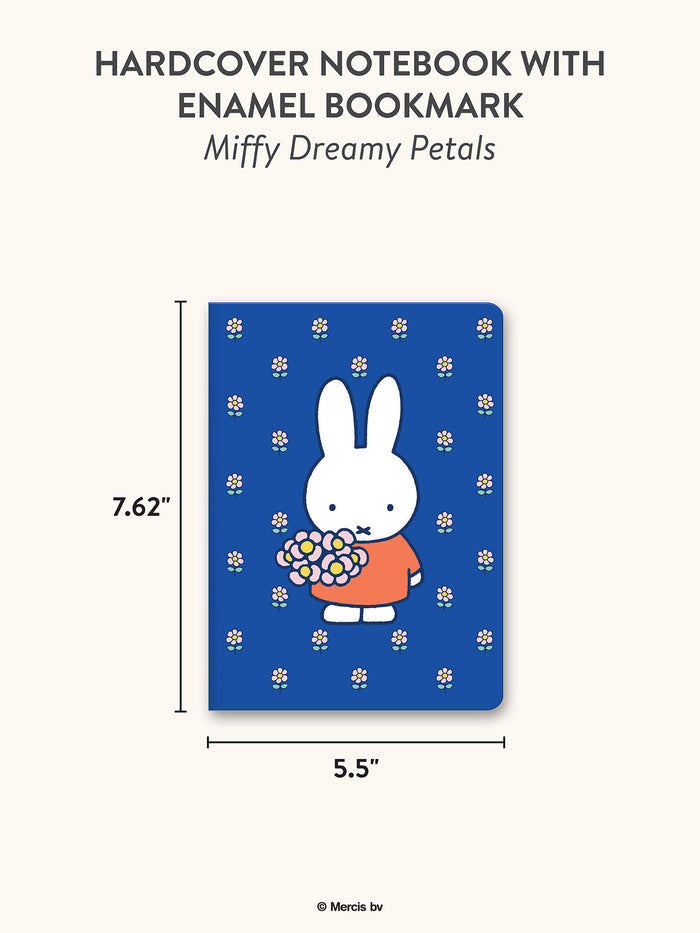 Miffy Dreamy Petals Hardcover Notebook with Enamel Bookmark