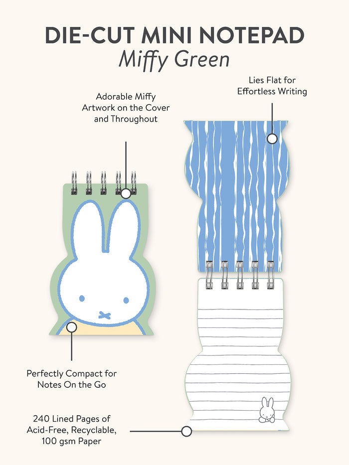 Miffy Green Die-Cut Mini Notepad