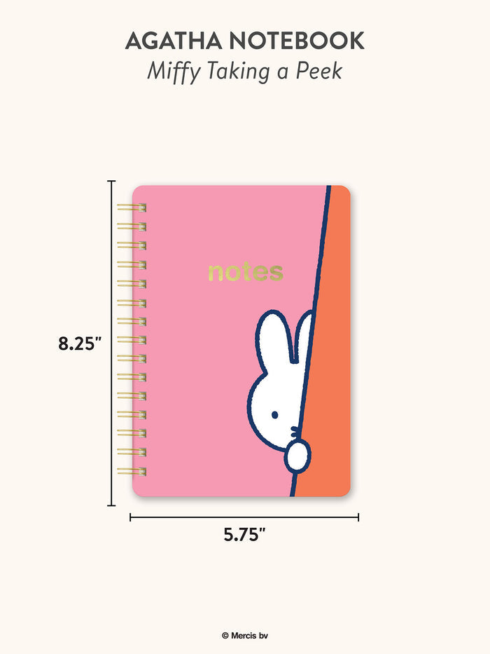 Miffy Taking a Peek Agatha Notebook with Pocket & Stickers