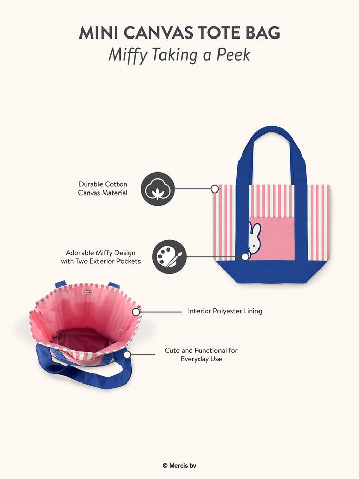 Miffy Taking a Peek Mini Canvas Tote Bag
