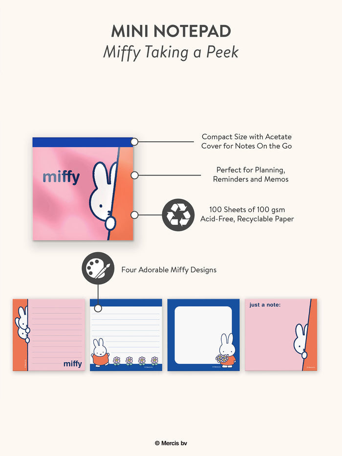 Miffy Taking a Peek Mini Notepad
