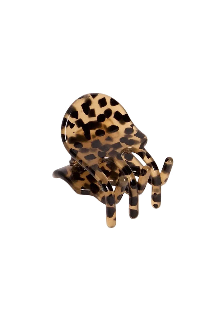 Mini claw clip with leopard print imitation acetate