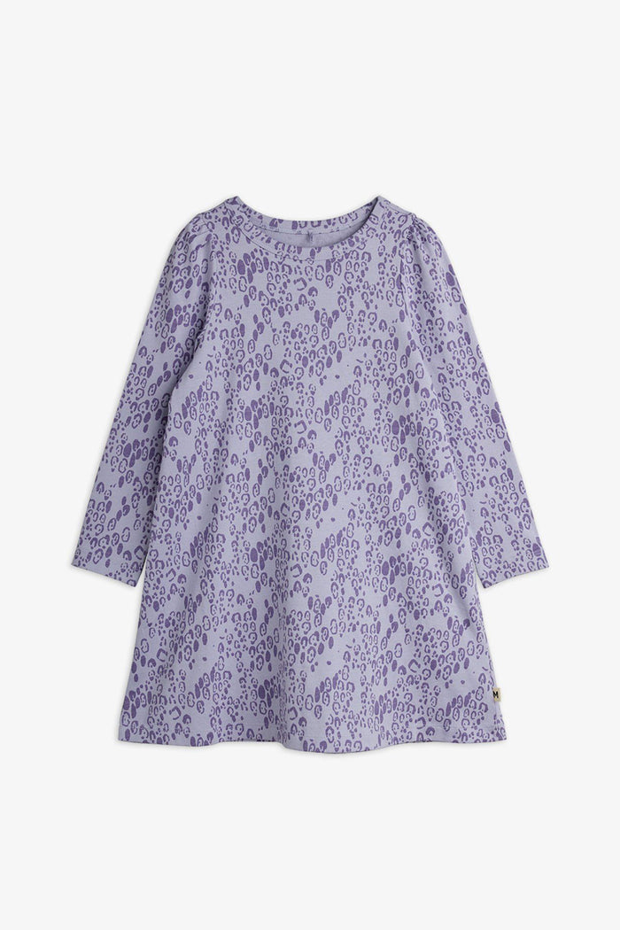 Mini Leopard Long Sleeve Dress (Purple)