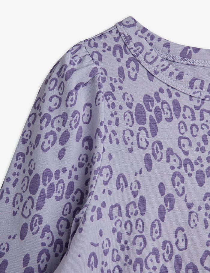 Mini Leopard Long Sleeve Dress (Purple)