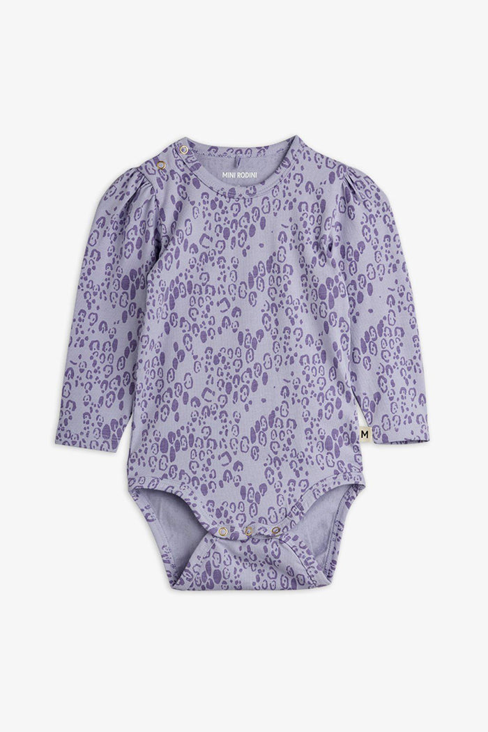 Mini Leopard Long Sleeve Onesie (Purple)