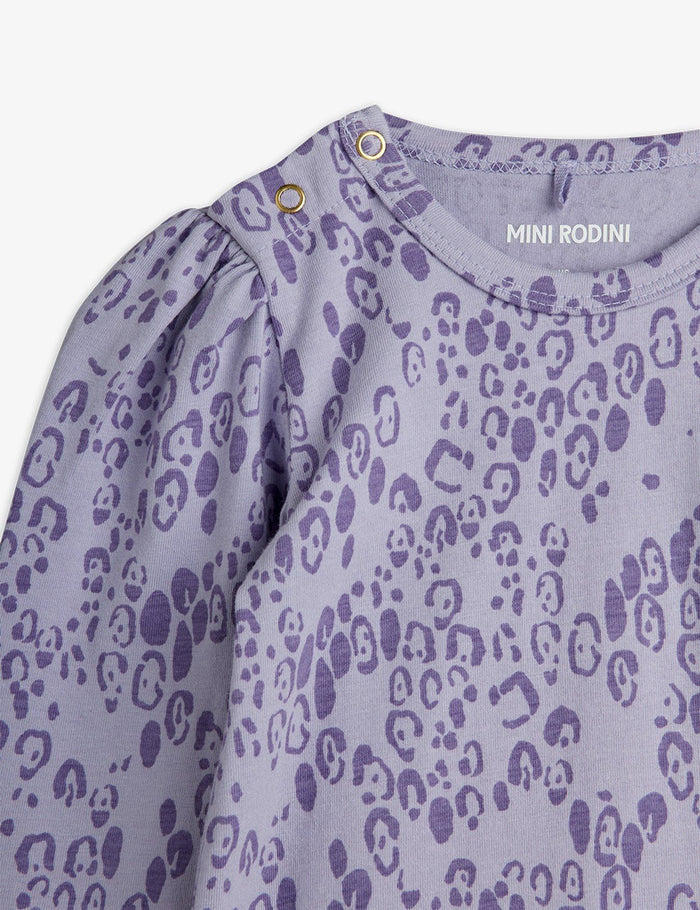 Mini Leopard Long Sleeve Onesie (Purple)