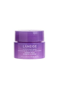 Purple jar of Laneige lip sleeping mask on a white background