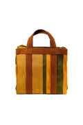 Colorful bag with handles on white background