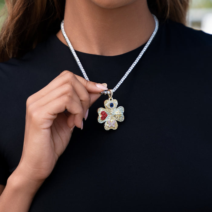 Mixed Icon Pendant in Yellow Gold