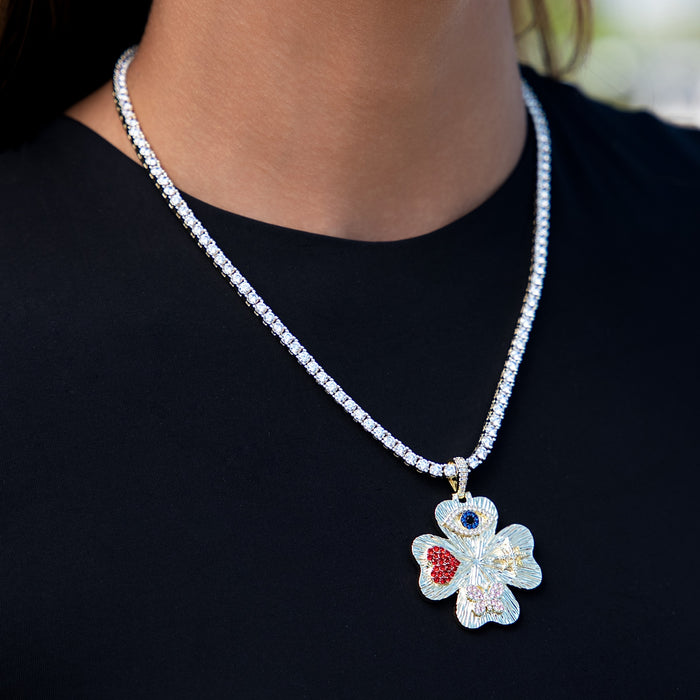 Mixed Icon Pendant in Yellow Gold