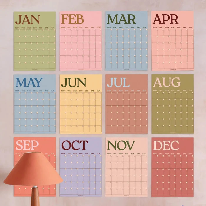 Monthly Undated Wall Planner (Boho Scandi)
