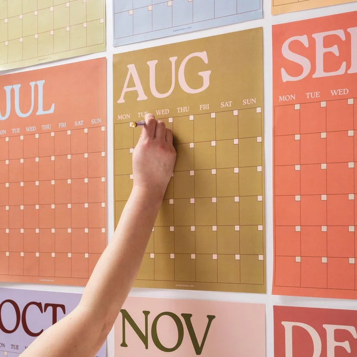 Monthly Undated Wall Planner (Boho Scandi)
