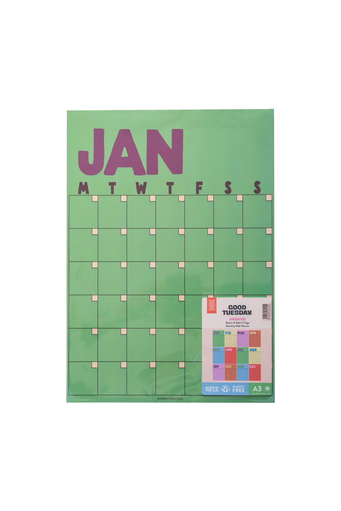 Monthly Undated Wall Planner (Butter & Bold)