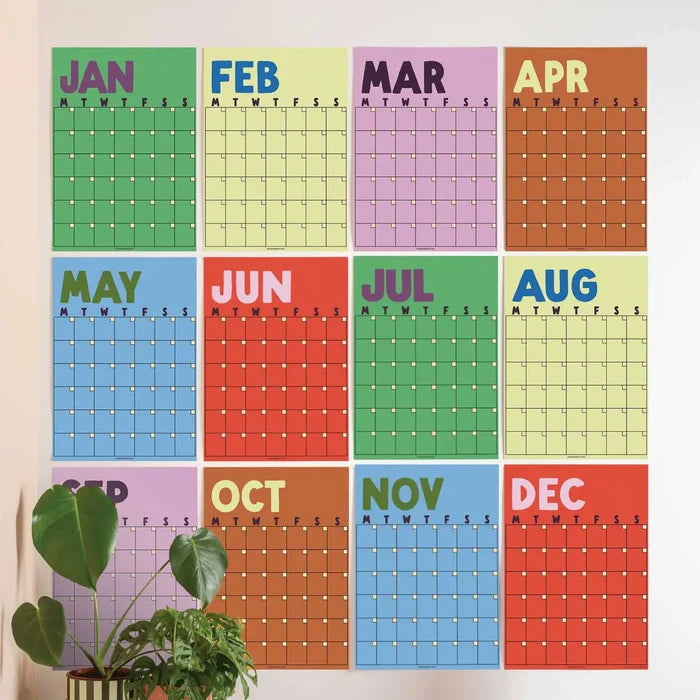 Monthly Undated Wall Planner (Butter & Bold)