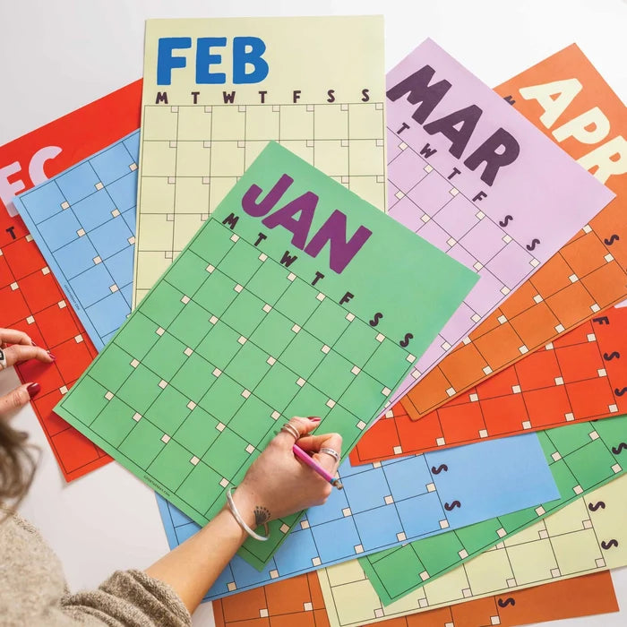 Monthly Undated Wall Planner (Butter & Bold)