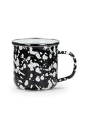Black and white speckled mug on a white background