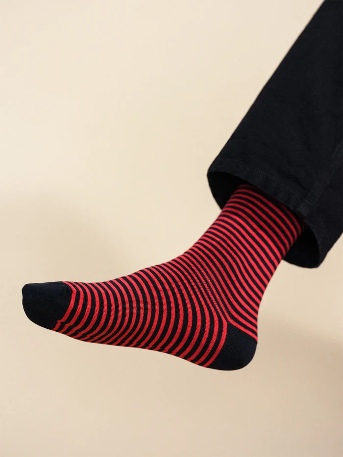 Nautical Stripe Men's Crew (Navy/Red)