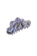 Purple pearlescent hair claw clip on white background