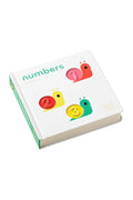 Children's book titled 'numbers' with colorful illustrations of snails on a white background