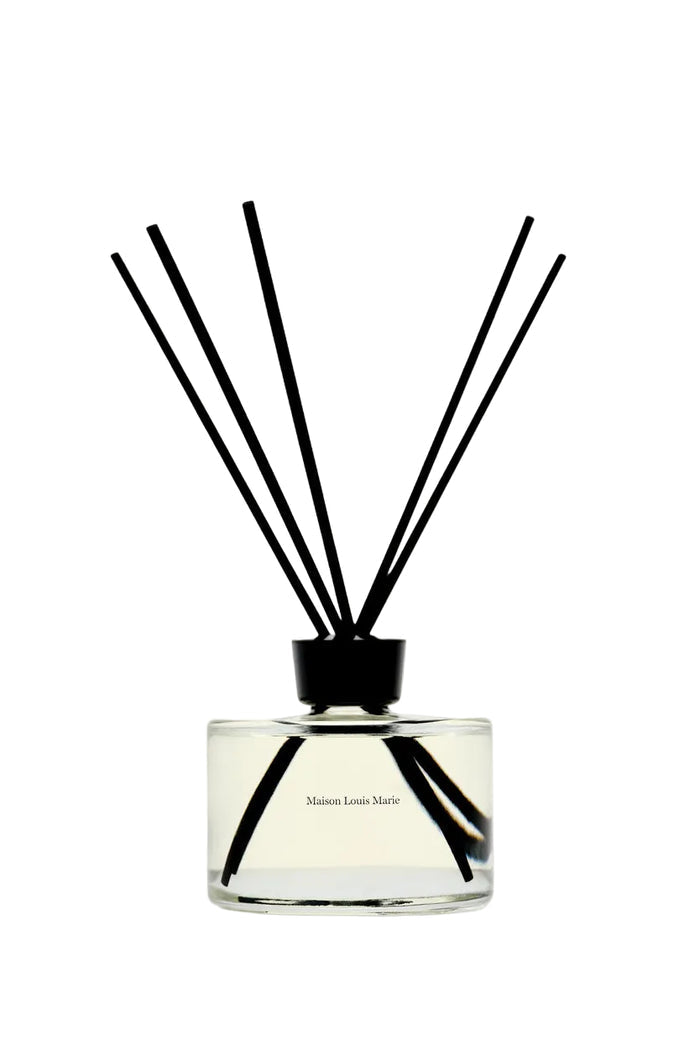Diffuser with black sticks on a white background