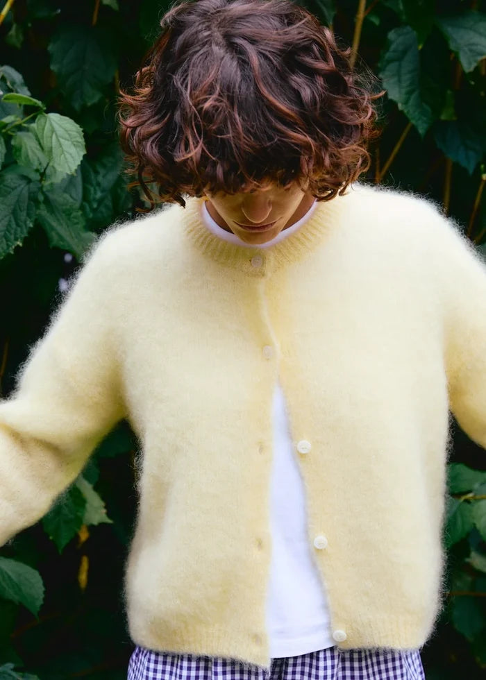 Olivia Mohair Cardigan (Light Yellow)