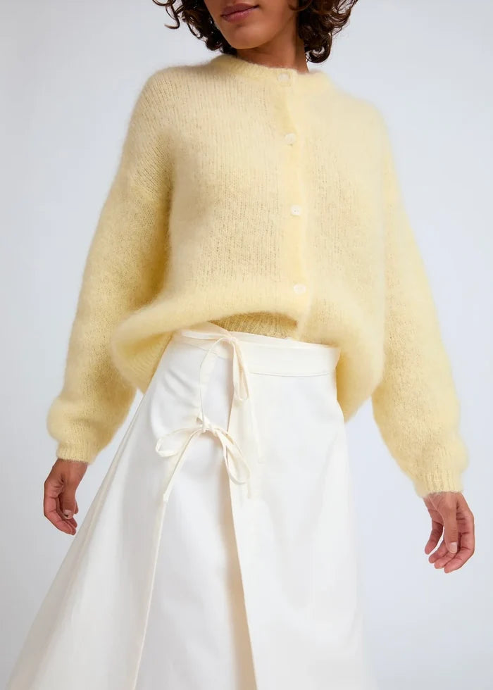 Olivia Mohair Cardigan (Light Yellow)