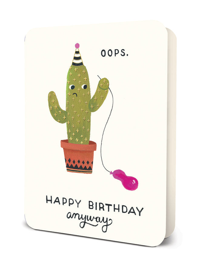 Oops Cactus Deluxe Greeting Card