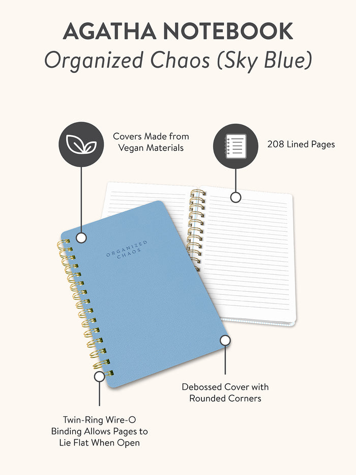 Organized Chaos (Sky Blue) Agatha Notebook