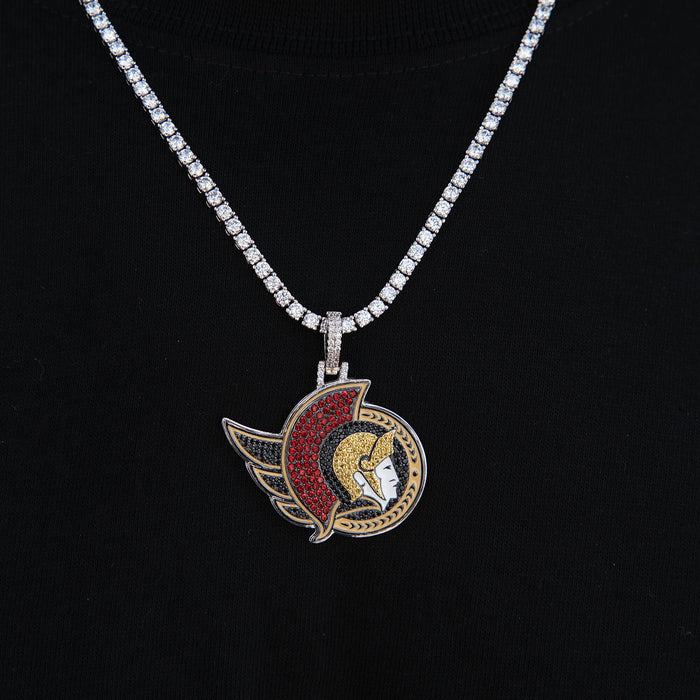 Ottawa Senators Official NHL Logo Pendant in White Gold