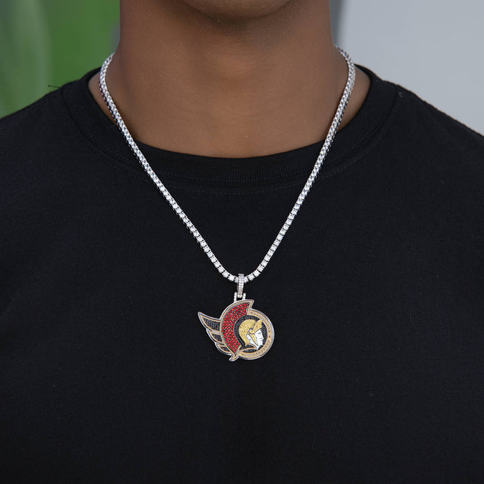 Ottawa Senators Official NHL Logo Pendant in White Gold