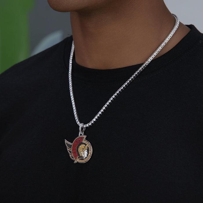 Ottawa Senators Official NHL Logo Pendant in White Gold