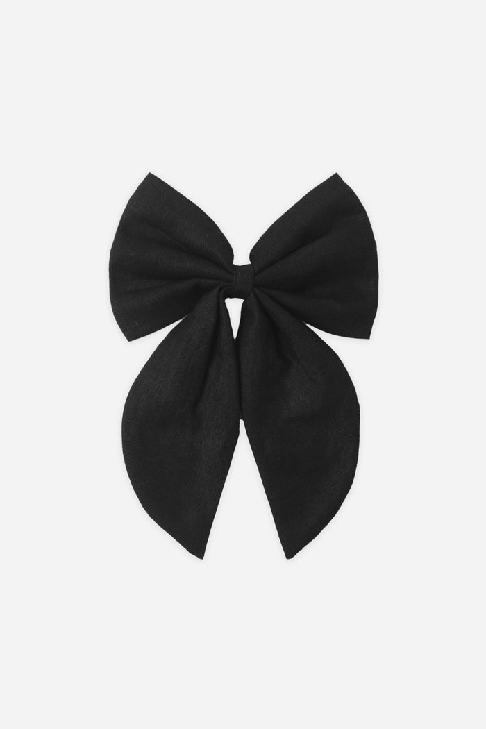Black bow on a white background