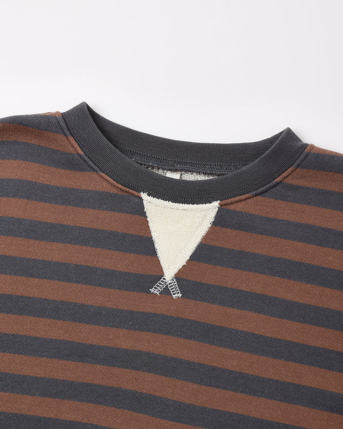 Oversized Crew (Mulberry Stripe)