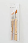 Set of 5 paintbrushes on paper packaging