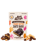 Date Better peanut butter date bark packaging with product on a white background