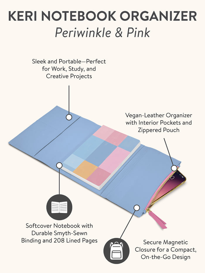 Periwinkle & Pink Keri Notebook and Organizer