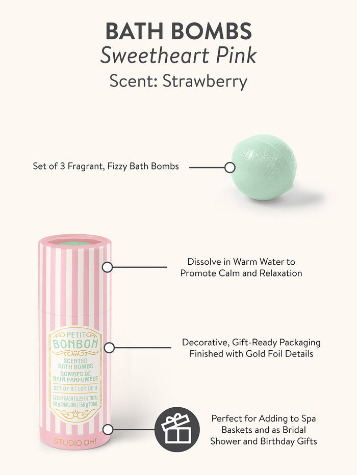 Petit Bon Bon Sweetheart Pink Bath Bombs