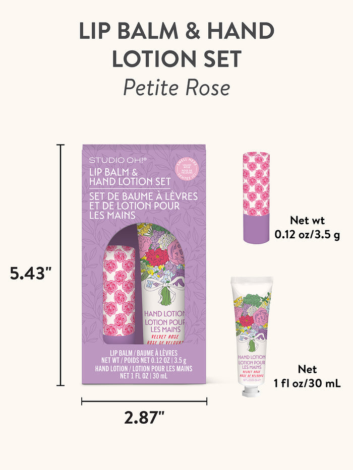 Petite Rose Lip Balm & Hand Lotion Set